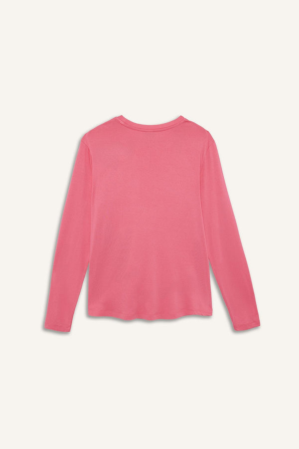Standard Fit Crew Neck Athlete Long Sleeve T-Shirt