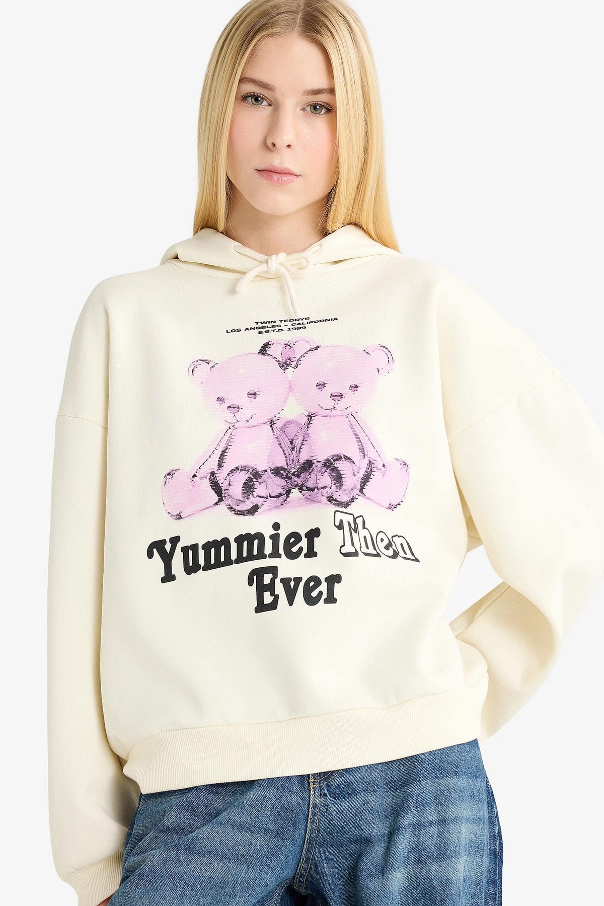 Oversize Wide Fit Hooded Printed KSweatshirt Main image