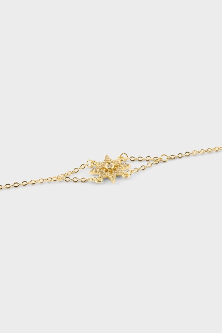 Reis X DeFacto Snowflake Patterned Gold Bracelet