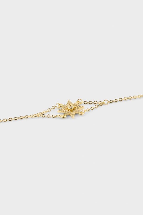 Reis X DeFacto Snowflake Patterned Gold Bracelet