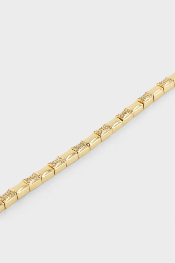Reis X DeFacto Rectangle Patterned Gold Bracelet