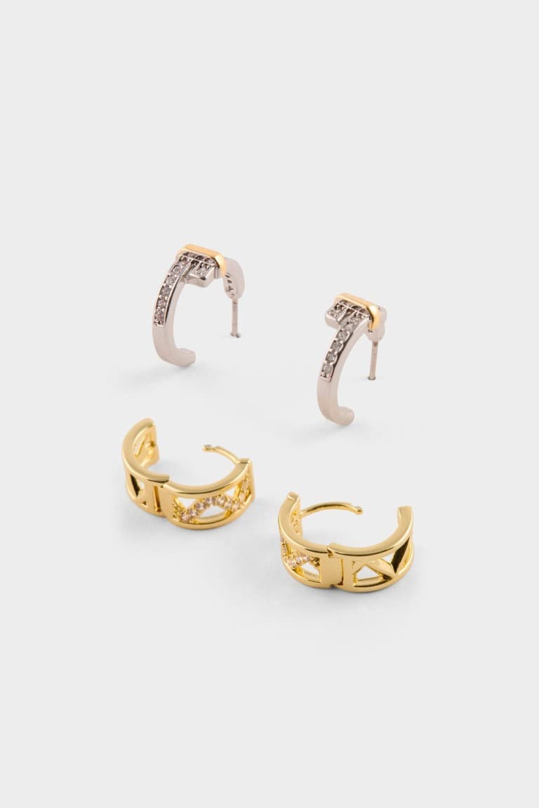Reis X DeFacto 2-Pack Gold Earrings Secondary image