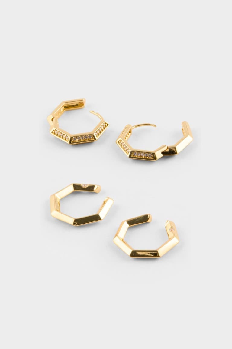 Reis X DeFacto 2-Pack Gold Earrings Secondary image