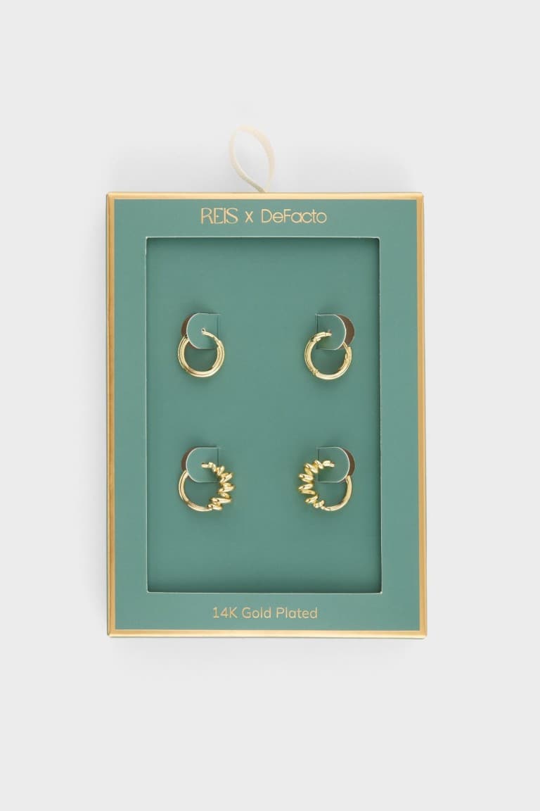 Reis X DeFacto 2-Pack Gold Earrings