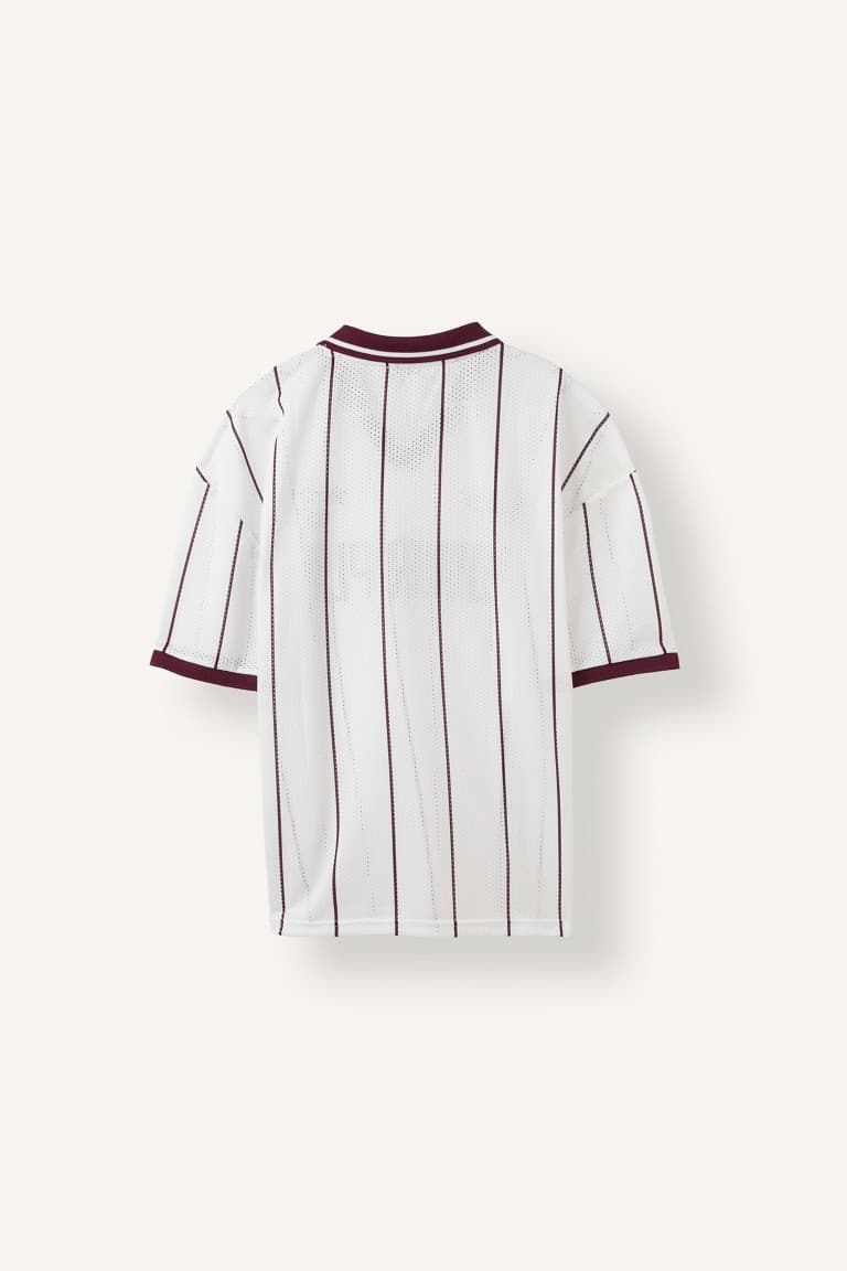 Loose Fit Slogan Printed Polo T-Shirt