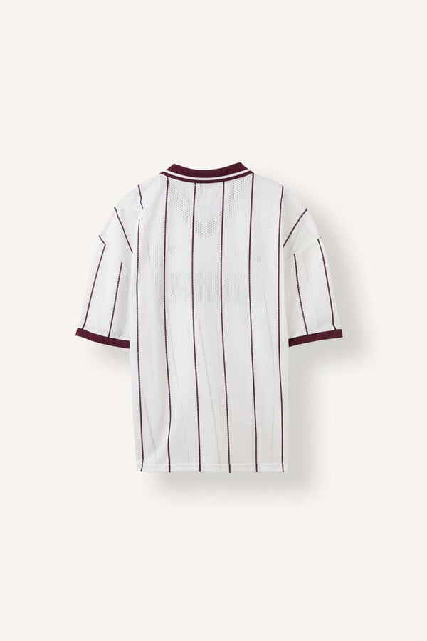 Loose Fit Slogan Printed Polo T-Shirt