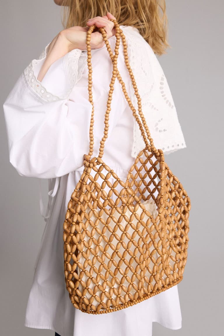 Manuka x Defacto Women Wooden Beaded Shoulder Bag