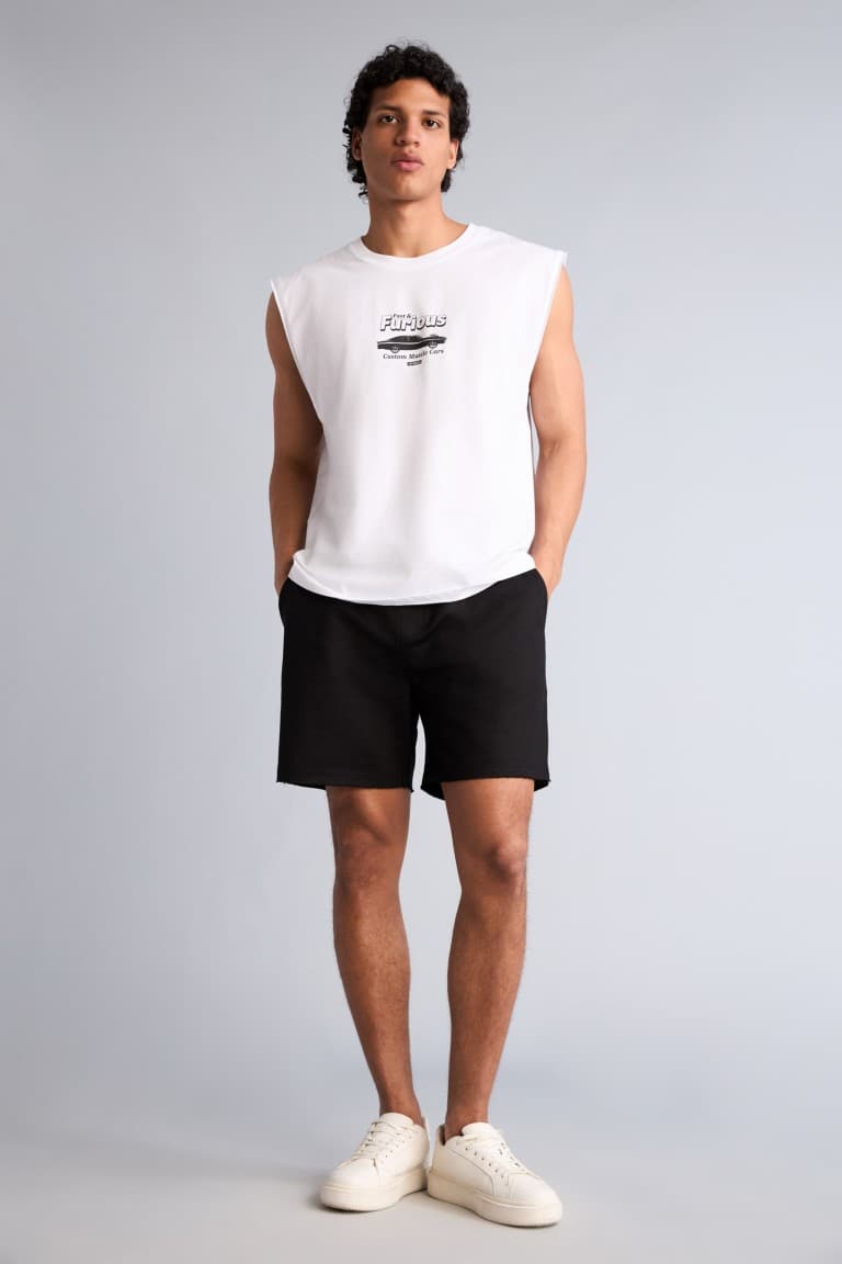 100% Cotton Slim Fit Waist Elastic Basic Knee High Shorts