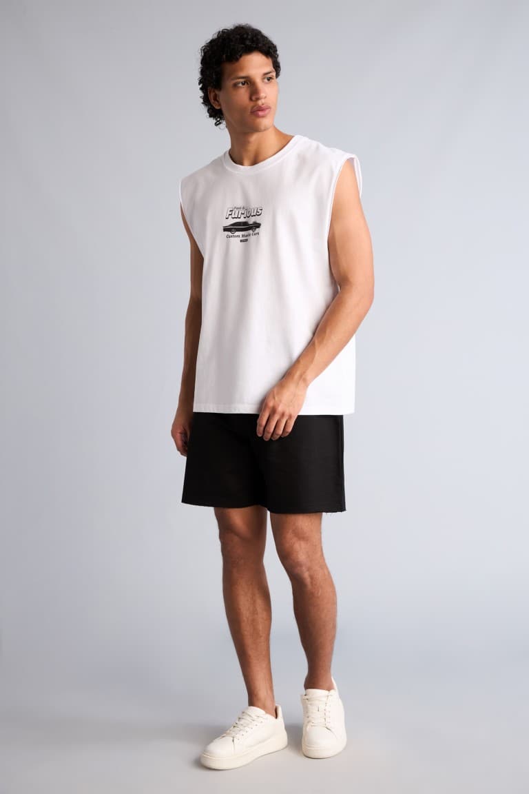 100% Cotton Slim Fit Waist Elastic Basic Knee High Shorts