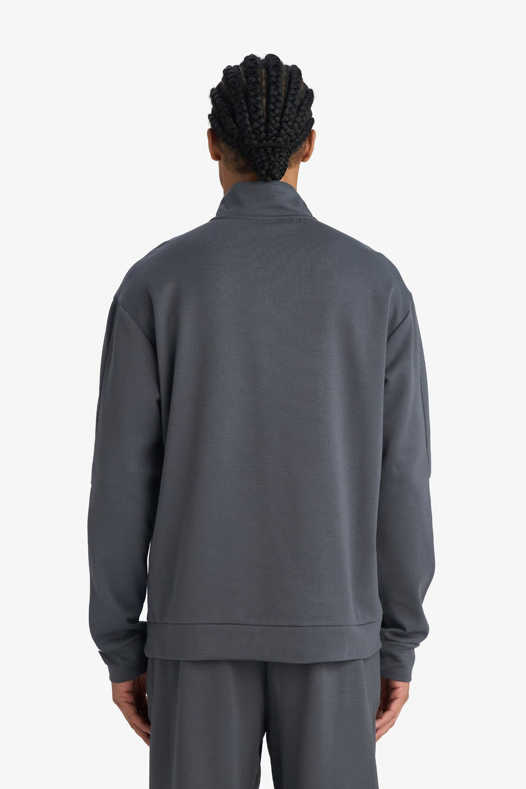 Standard Fit Stand Collar Half-Zip Modal Sweatshirt