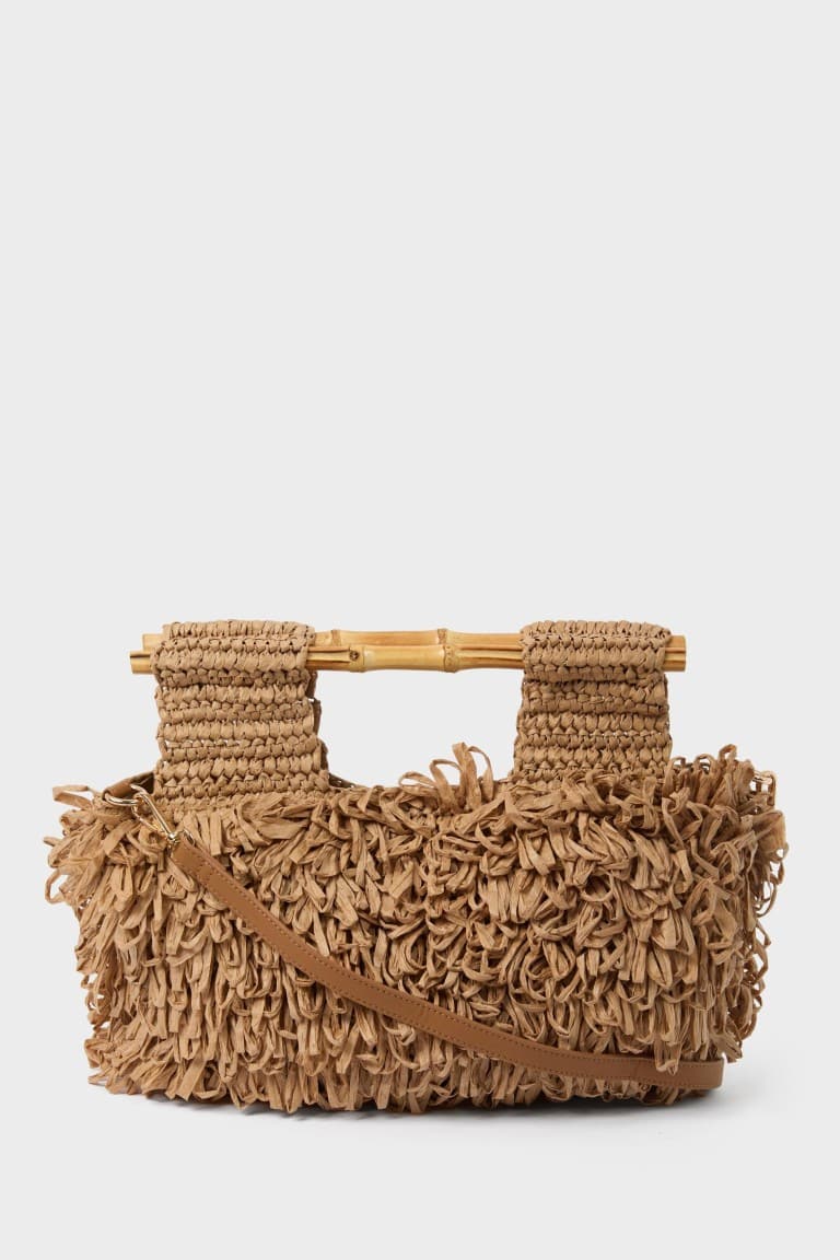 Women Fringe Detailed Knitted Shoulder Bag