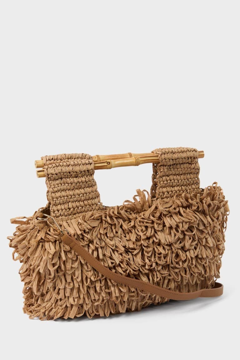 Women Fringe Detailed Knitted Shoulder Bag