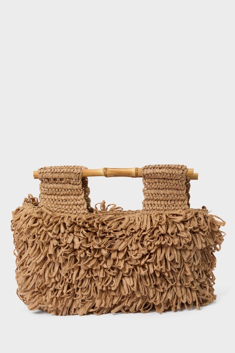 Women Fringe Detailed Knitted Shoulder Bag