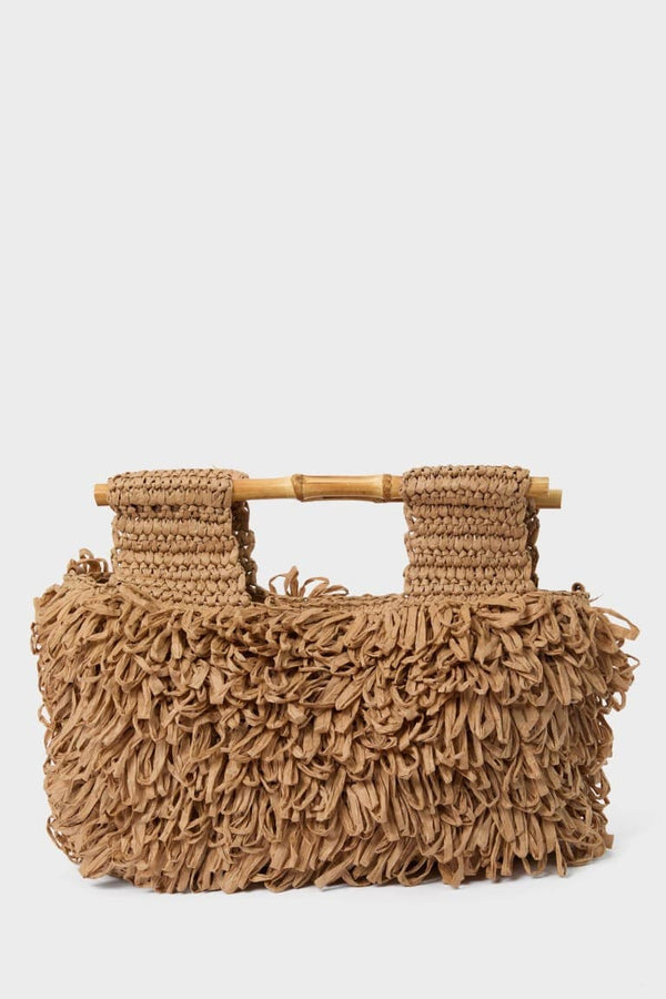 Women Fringe Detailed Knitted Shoulder Bag