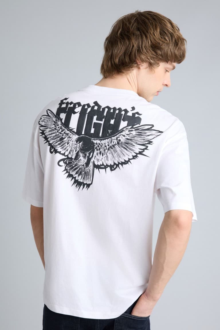 100% Cotton Boxy Fit Printed T-Shirt
