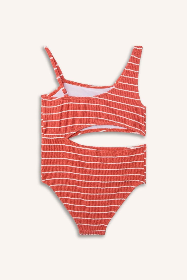 Striped Swimsuit Girl