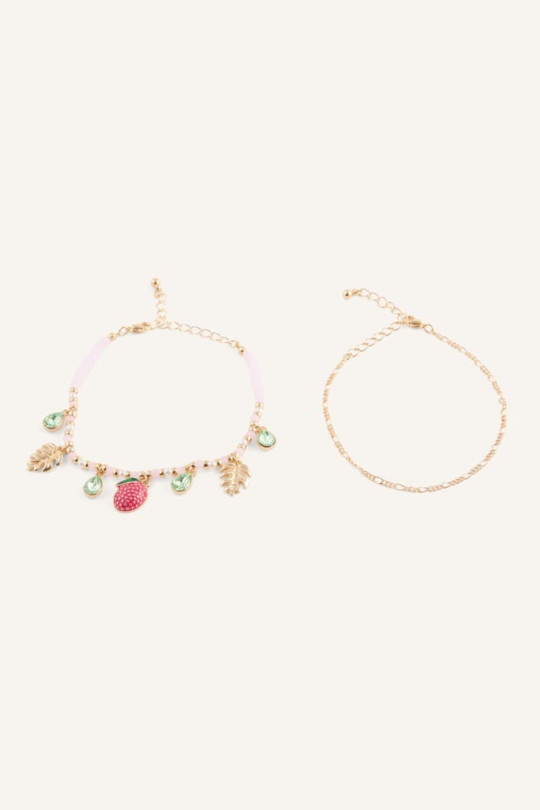 Women 2-Piece Fruit Patterned Bracelet