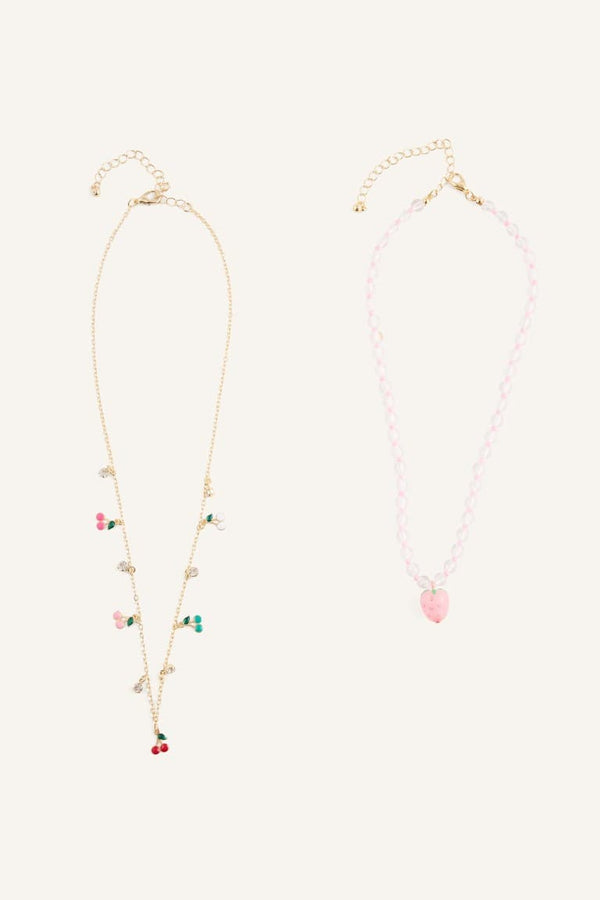 Women 2-Piece Fruit Patterned Necklace