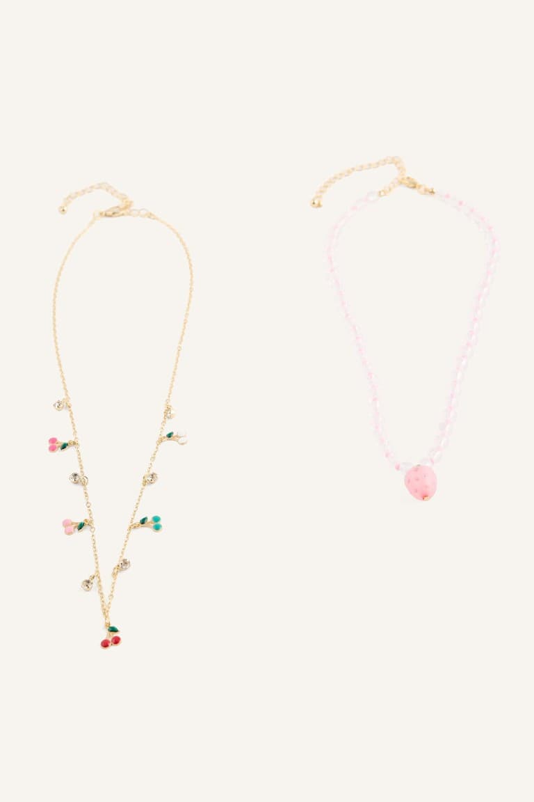 Women 2-Piece Fruit Patterned Necklace
