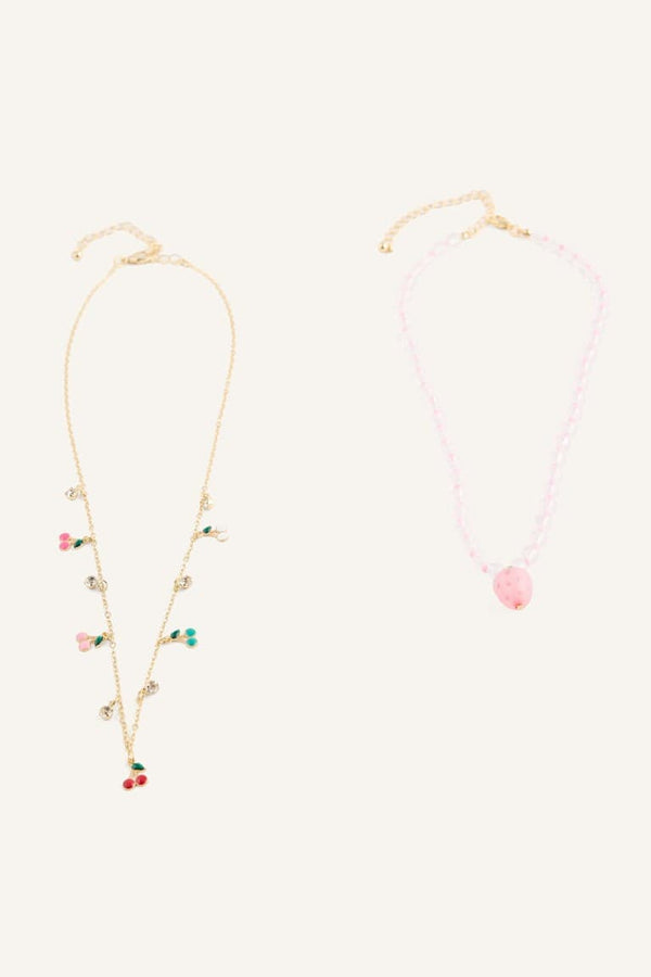 Women 2-Piece Fruit Patterned Necklace