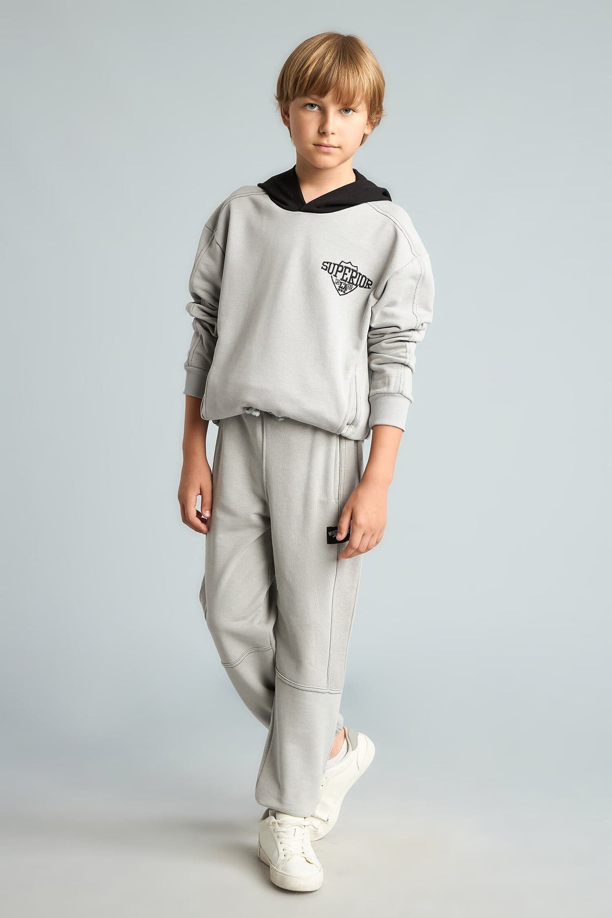 2-Pack Hooded Long Sleeve Printed Light Grey Set Boys Main image