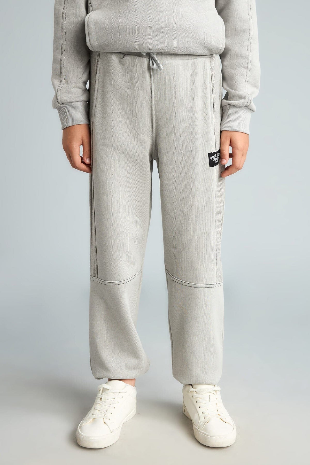 2-Pack Hooded Long Sleeve Printed Light Grey Set Boys