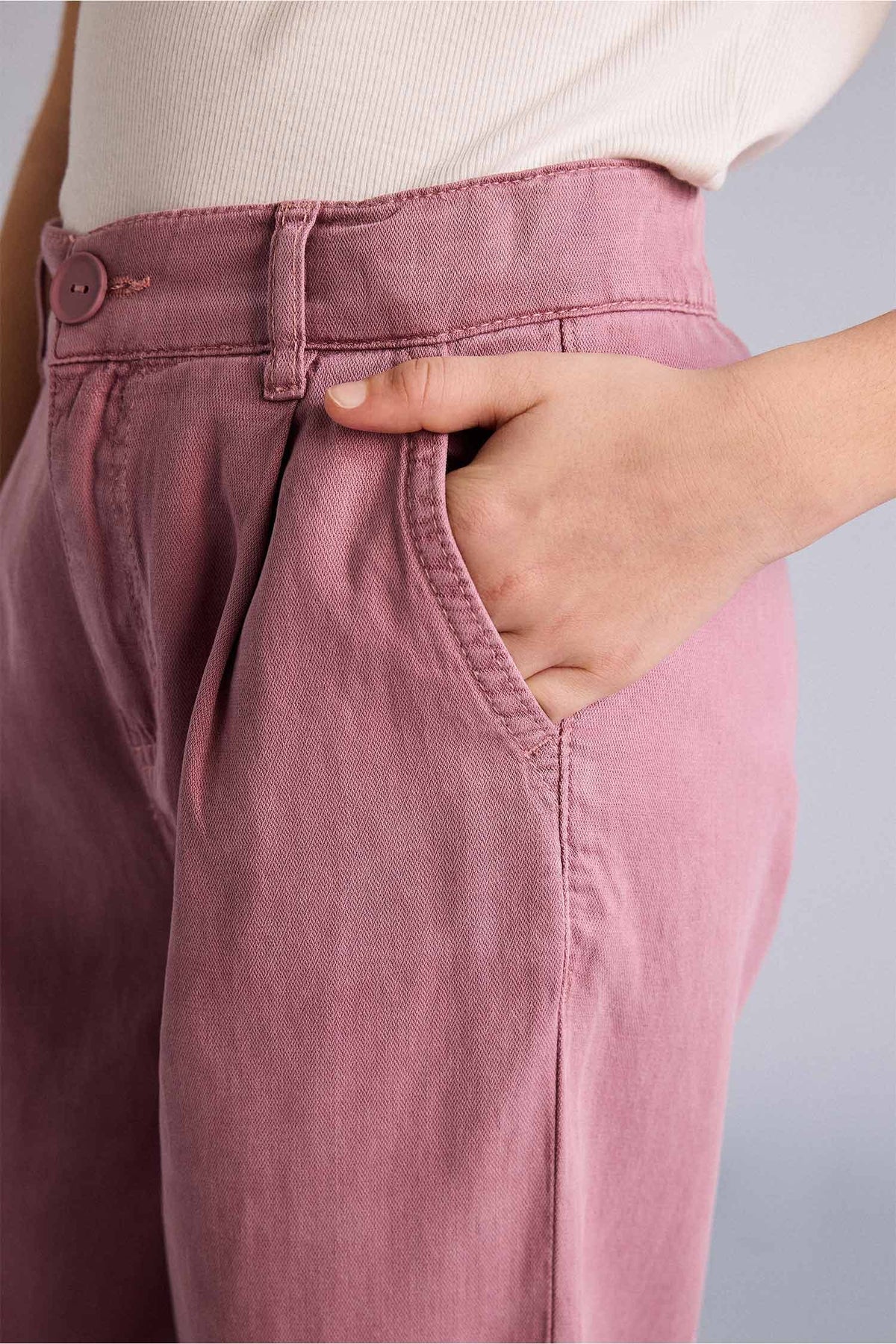 Wide Leg Fluid Fabric Trousers Girl