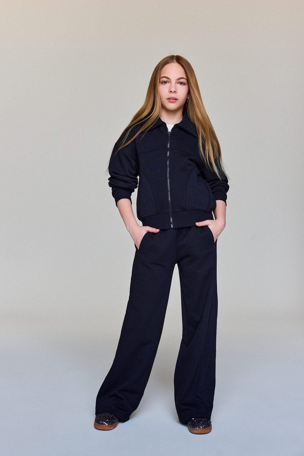 Zippered Cardigan Girl