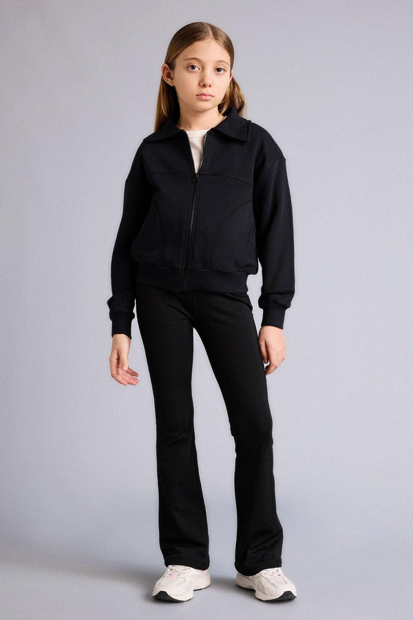 Zippered Cardigan Girl