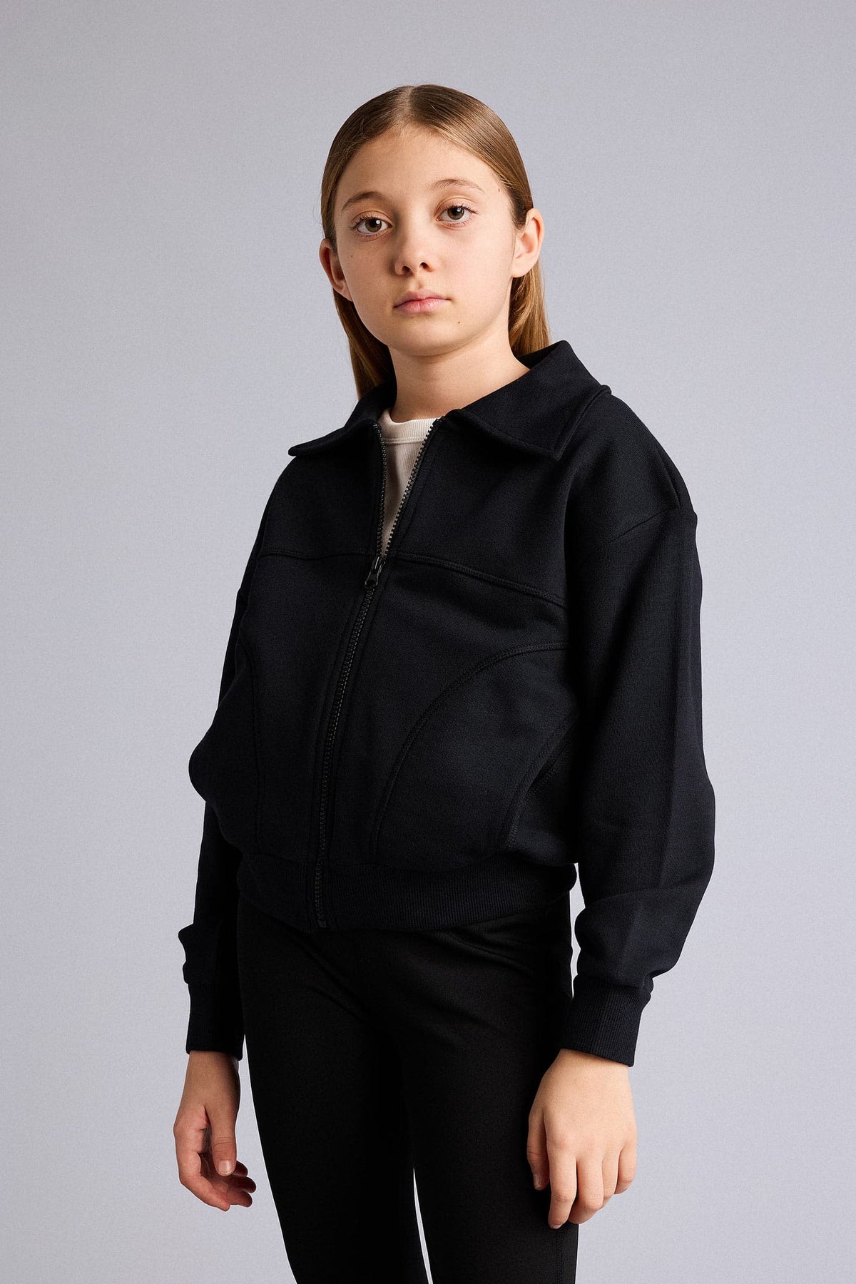 Zippered Cardigan Girl