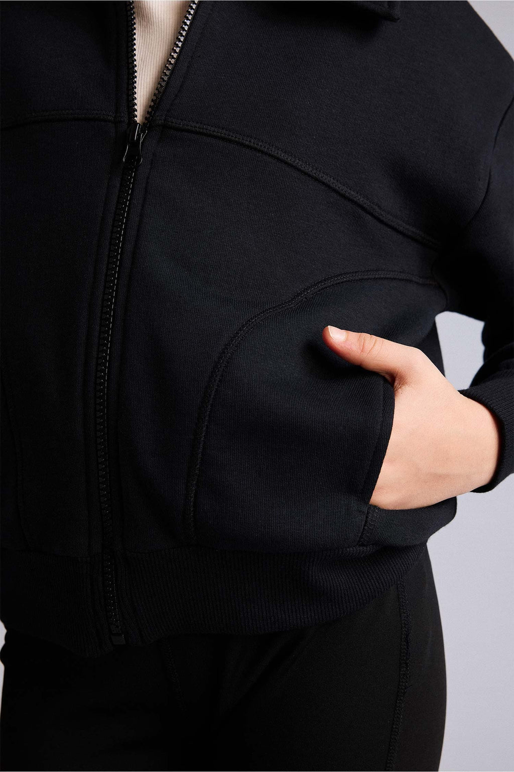 Zippered Cardigan Girl