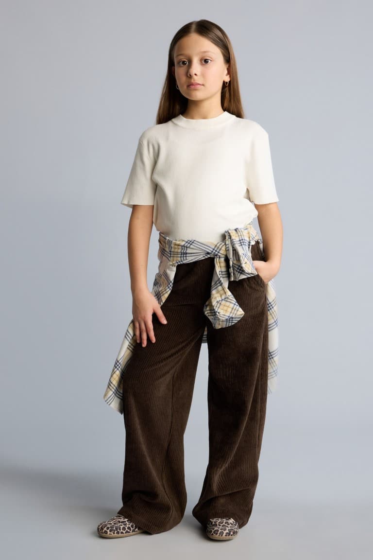 Regular Crew Neck Rib Sweater Girl