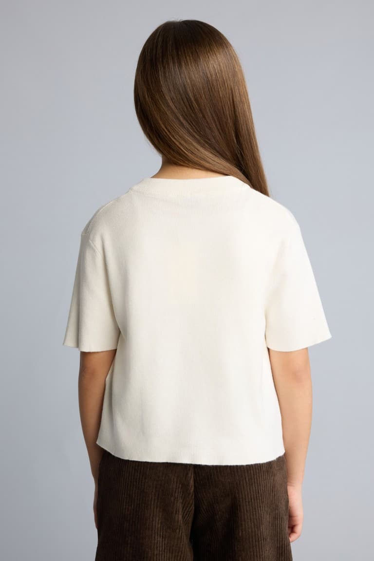 Regular Crew Neck Rib Sweater Girl