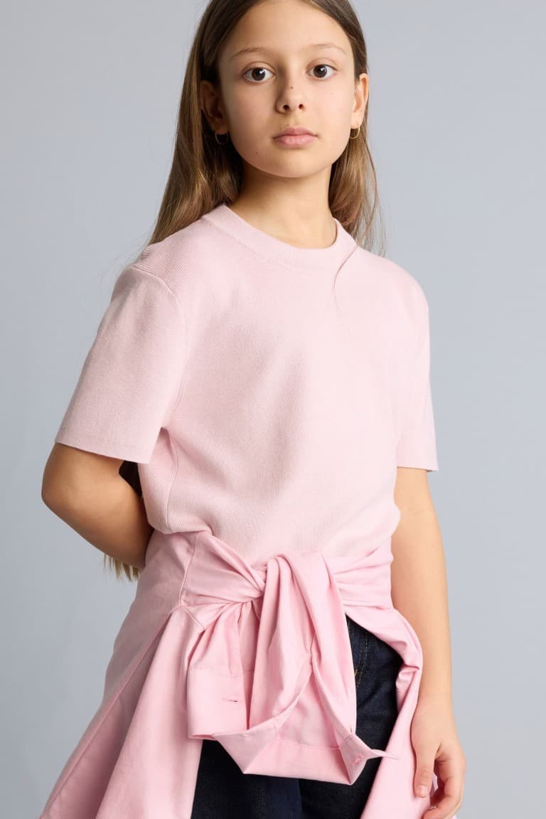 Regular Crew Neck Rib Sweater Girl Main image