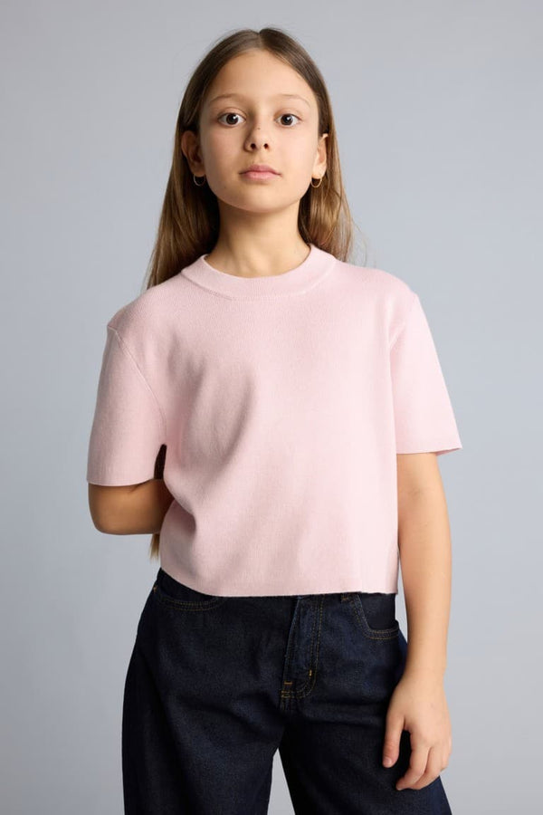 Regular Crew Neck Rib Sweater Girl