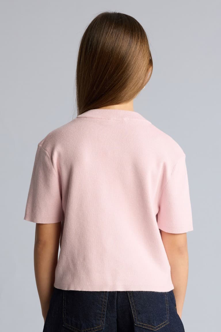Regular Crew Neck Rib Sweater Girl