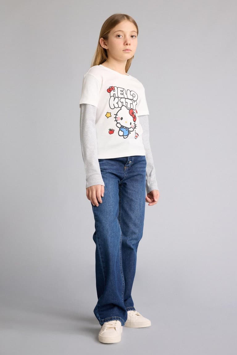 Hello Kitty Crew Neck Long Sleeve T-Shirt Girl