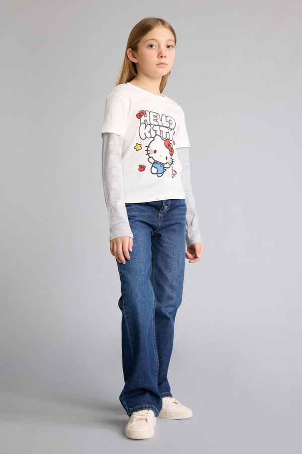 Hello Kitty Crew Neck Long Sleeve T-Shirt Girl