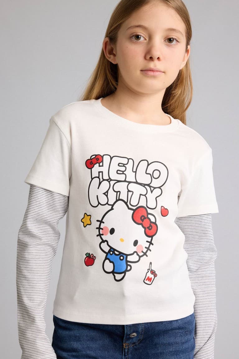 Hello Kitty Crew Neck Long Sleeve T-Shirt Girl