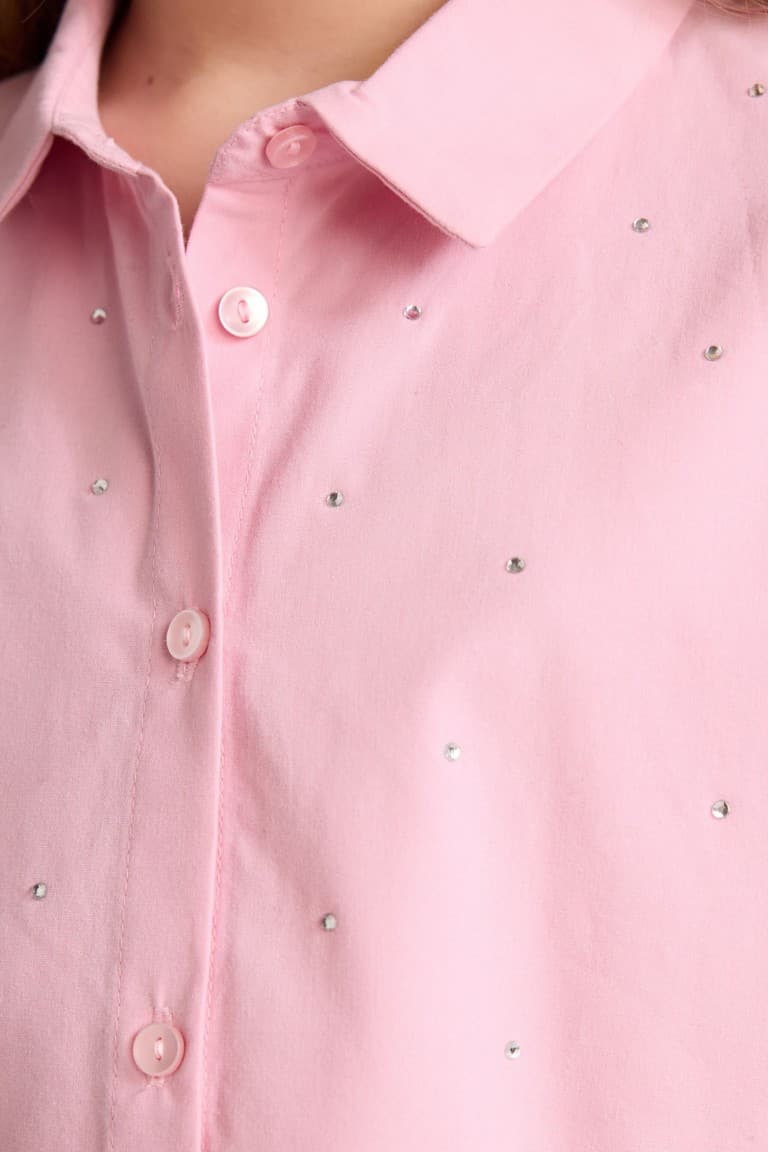 Stone Poplin Shirt Girl