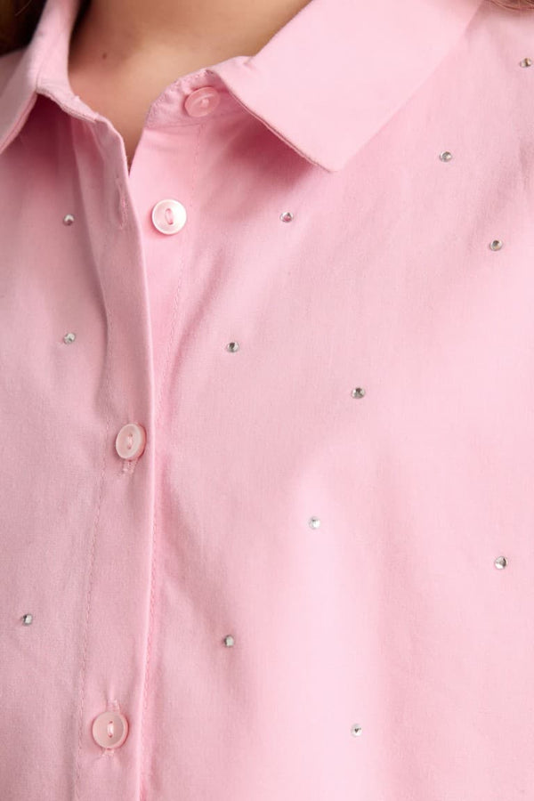 Stone Poplin Shirt Girl