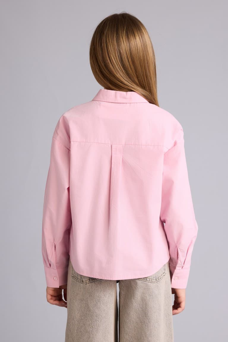 Stone Poplin Shirt Girl