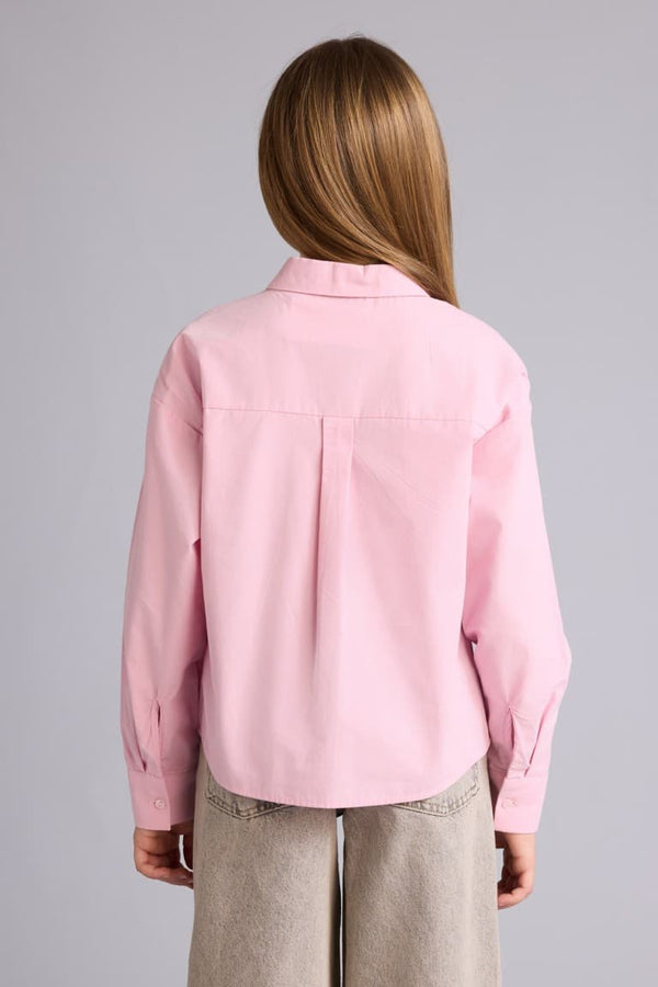 Stone Poplin Shirt Girl