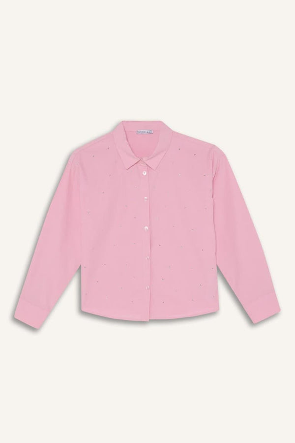 Stone Poplin Shirt Girl
