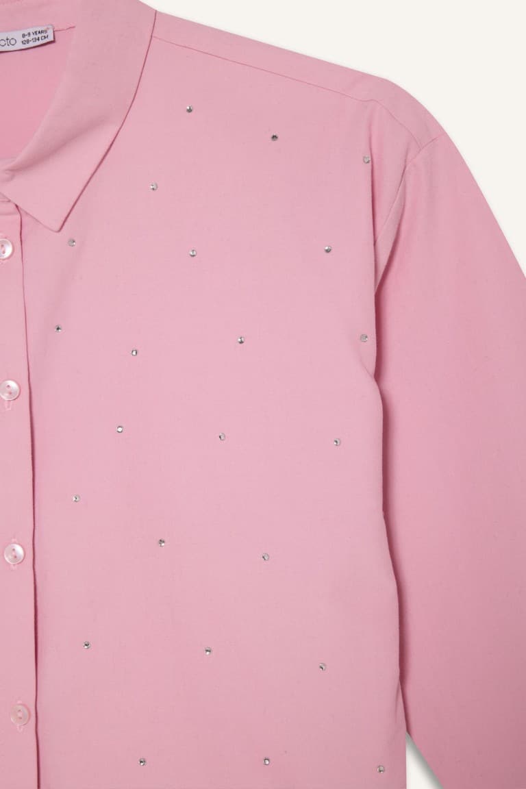 Stone Poplin Shirt Girl
