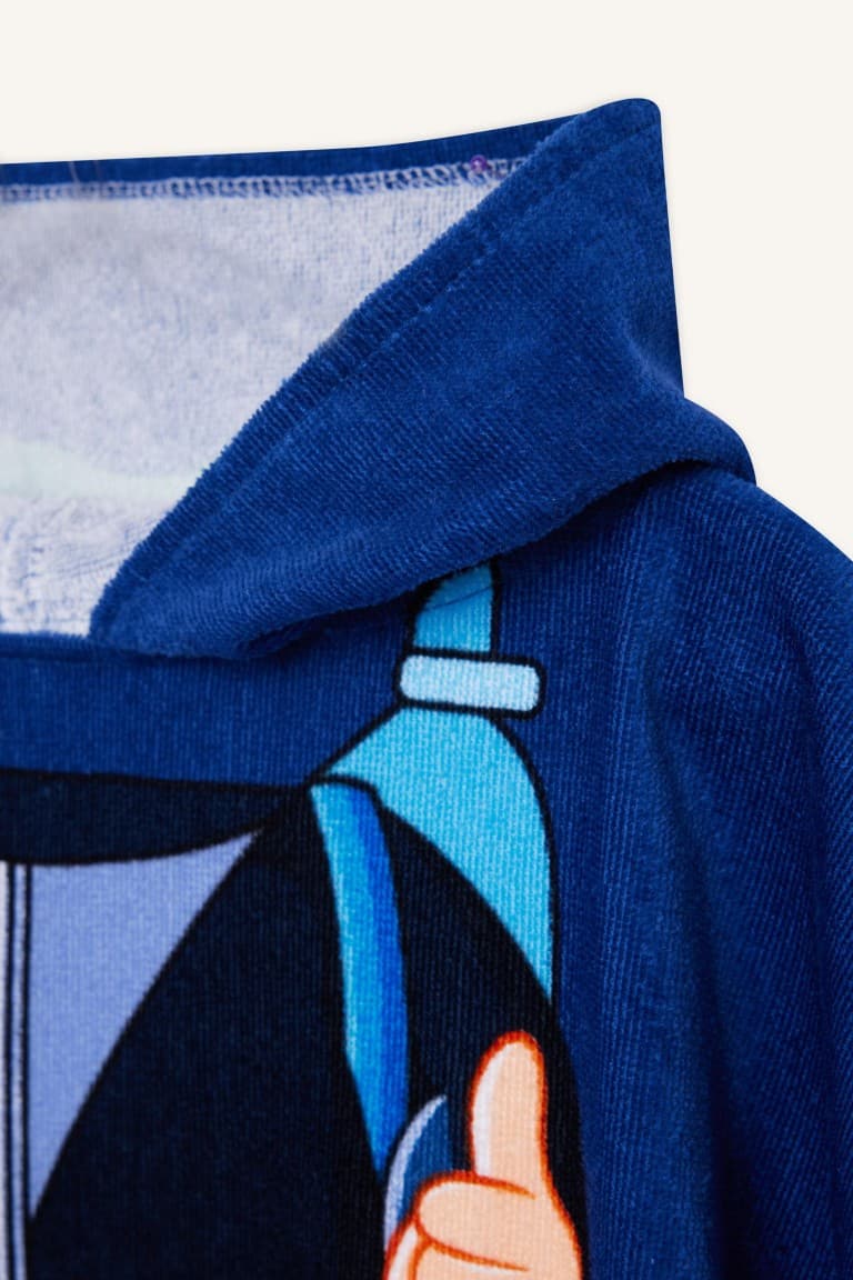 Diver Patterned Cotton Poncho Towel Boy