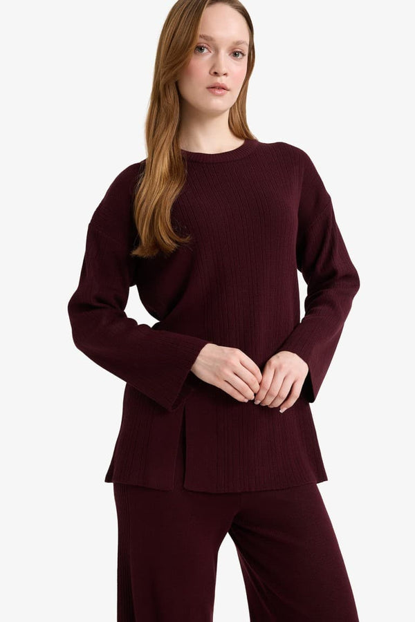 Loose Fit Crew Neck Knitwear Sweater Tunic