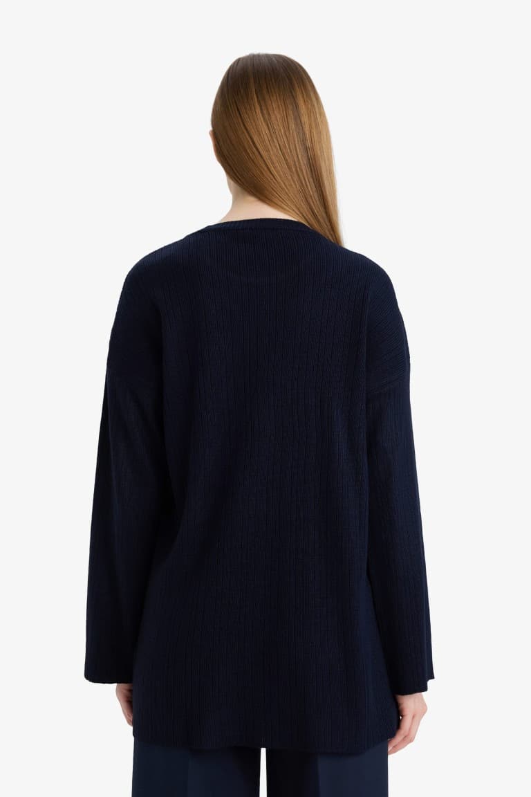 Loose Fit Crew Neck Knitwear Sweater Tunic