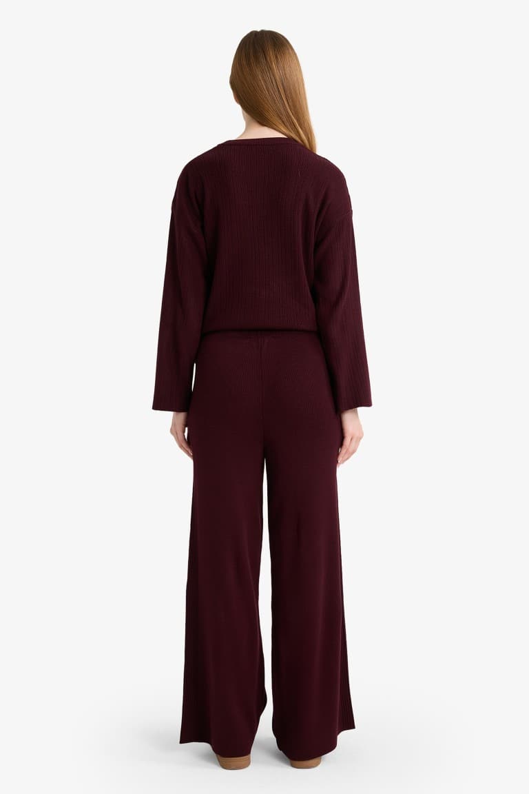 Wide Leg Knitwear Trousers