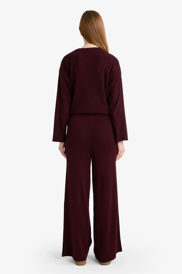 Wide Leg Knitwear Trousers